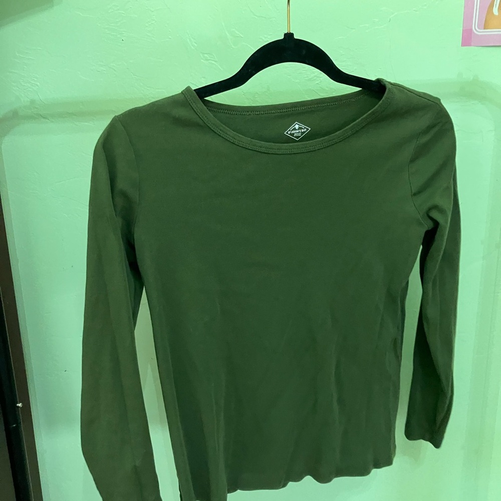 St. John's Bay Forest Green Long Sleeve Tee